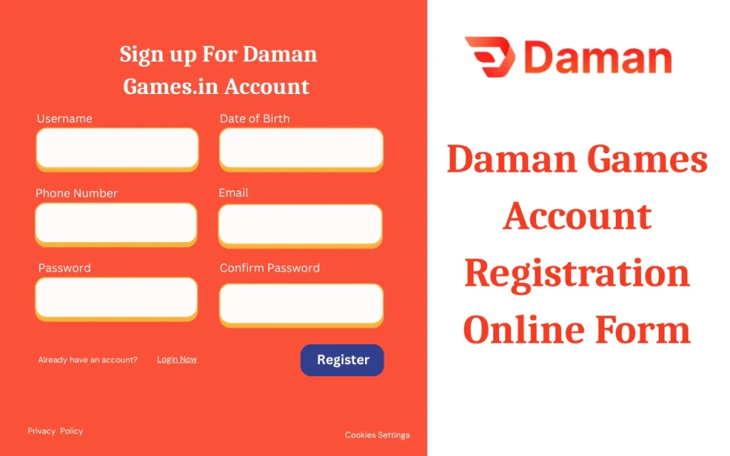 Daman Games account registration online form