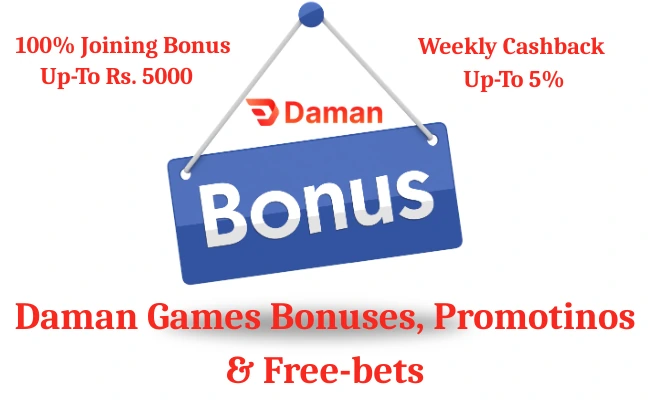 Daman Games bonus offers and casino free bets