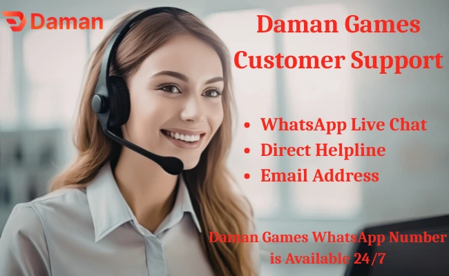 Daman Games 24/7 customer support and WhatsApp contact